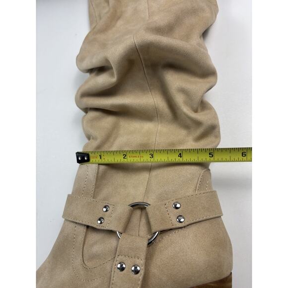 Dolce Vita Womens Beige Tris Knee High Block Heeled Booties Size US 8 - Picture 8 of 15